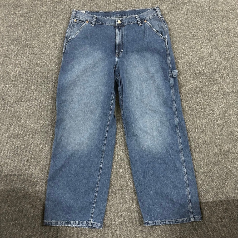 Gap Carpenter Jeans Mens Size 32 Blue Utility Workwear Relaxed Fit Denim Pants